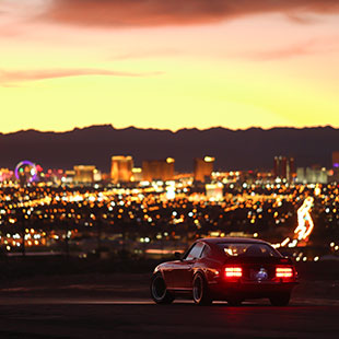 Car parked overlooking city