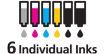 Use of optical detection function to inform you of how much ink is left or running low, and LEDs to notify you if ink tanks are not mounted properly