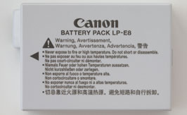 LP-E8 BATTERY FRONT