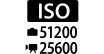ISO 51200 for camera or 25600 for video