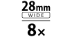28mm wide, 8x optical zoom