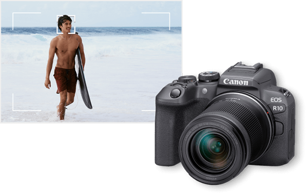 Canon Camara EOS R10 Mirrorless APS-C con lente 18-45 mm
