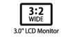 3:2 Wide 3.0-inch LCD