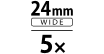 24mm wide, 5x optical zoom