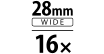 28mm wide, 16x optical zoom